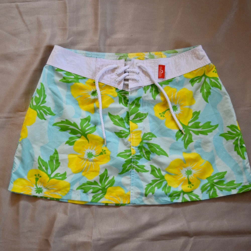 Y2K 1990s Tropical Print Verona Swim Skirt Size Small